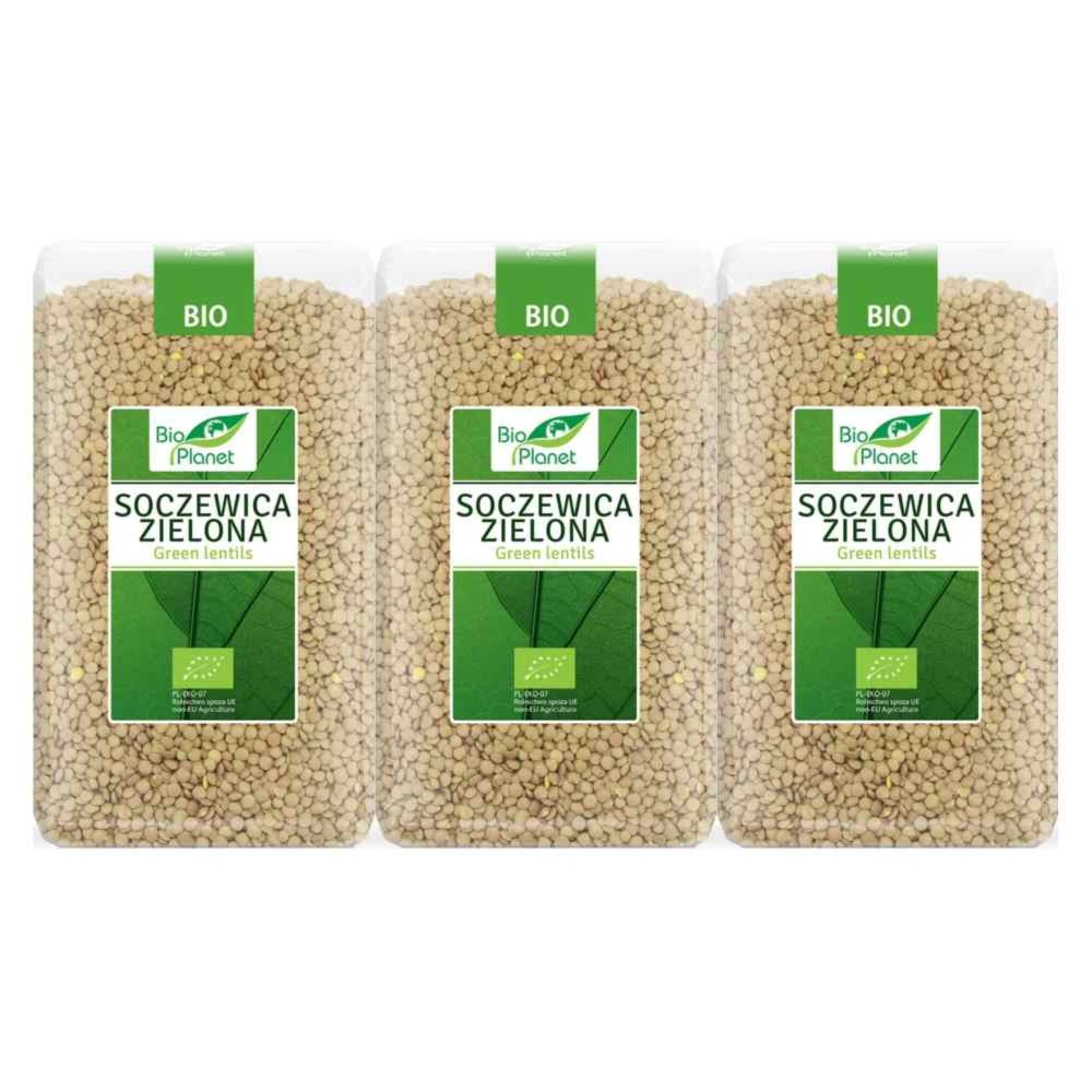 3 x Soczewica Zielona Bio 1 Kg - Bio Planet
