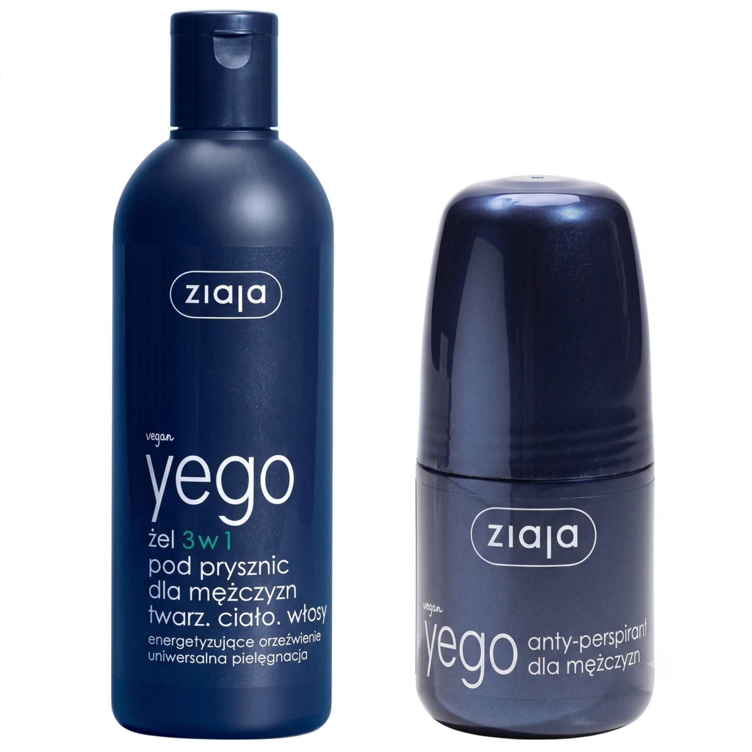 Żel 3 w 1 Pod Prysznic Dla Mężczyzn YEGO 300 ml + Antyperspirant Dla Mężczyzn YEGO 60 ml - Ziaja