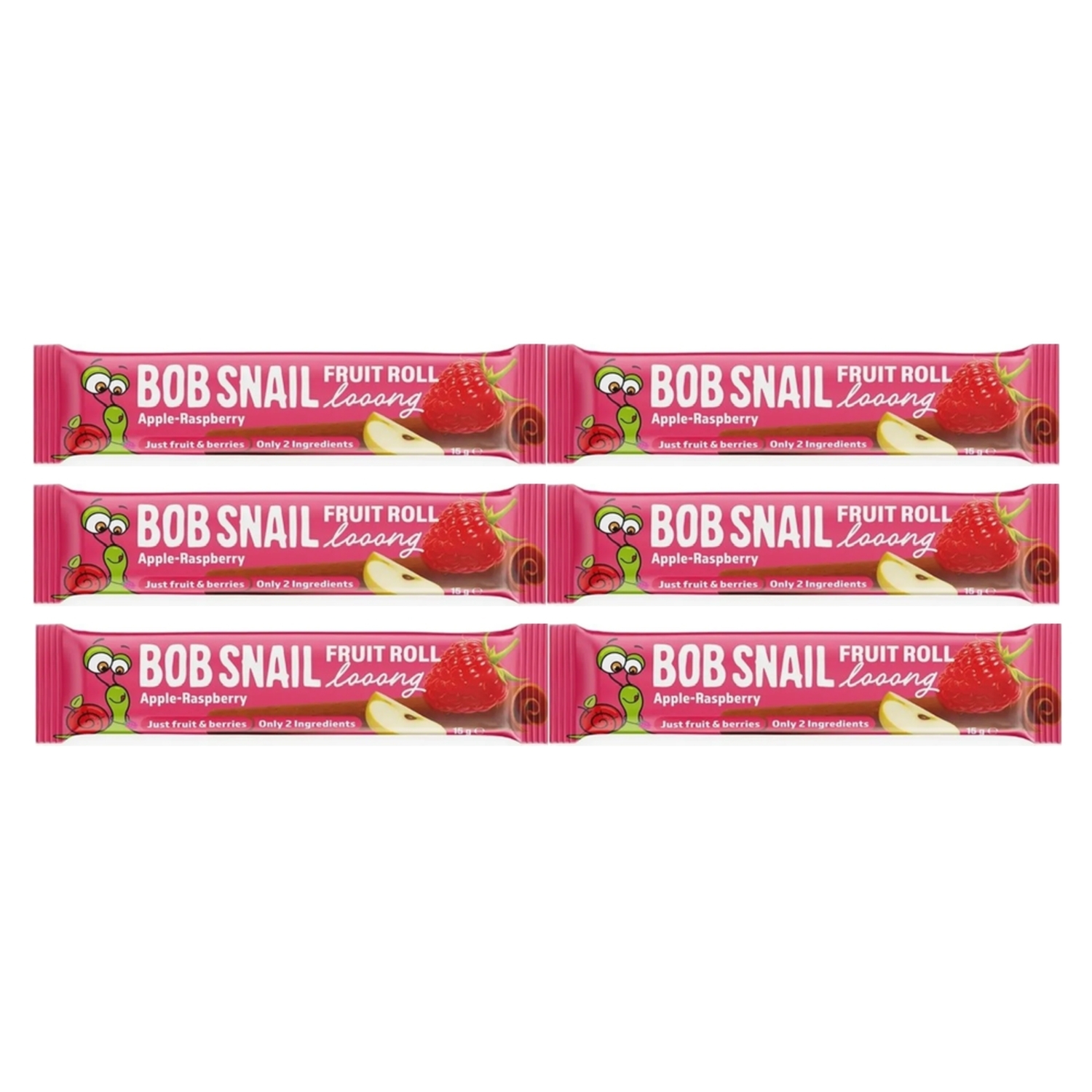 6 x Przekąska Jabłko i Malina ROLL LOOONG 15 g - Bob Snail