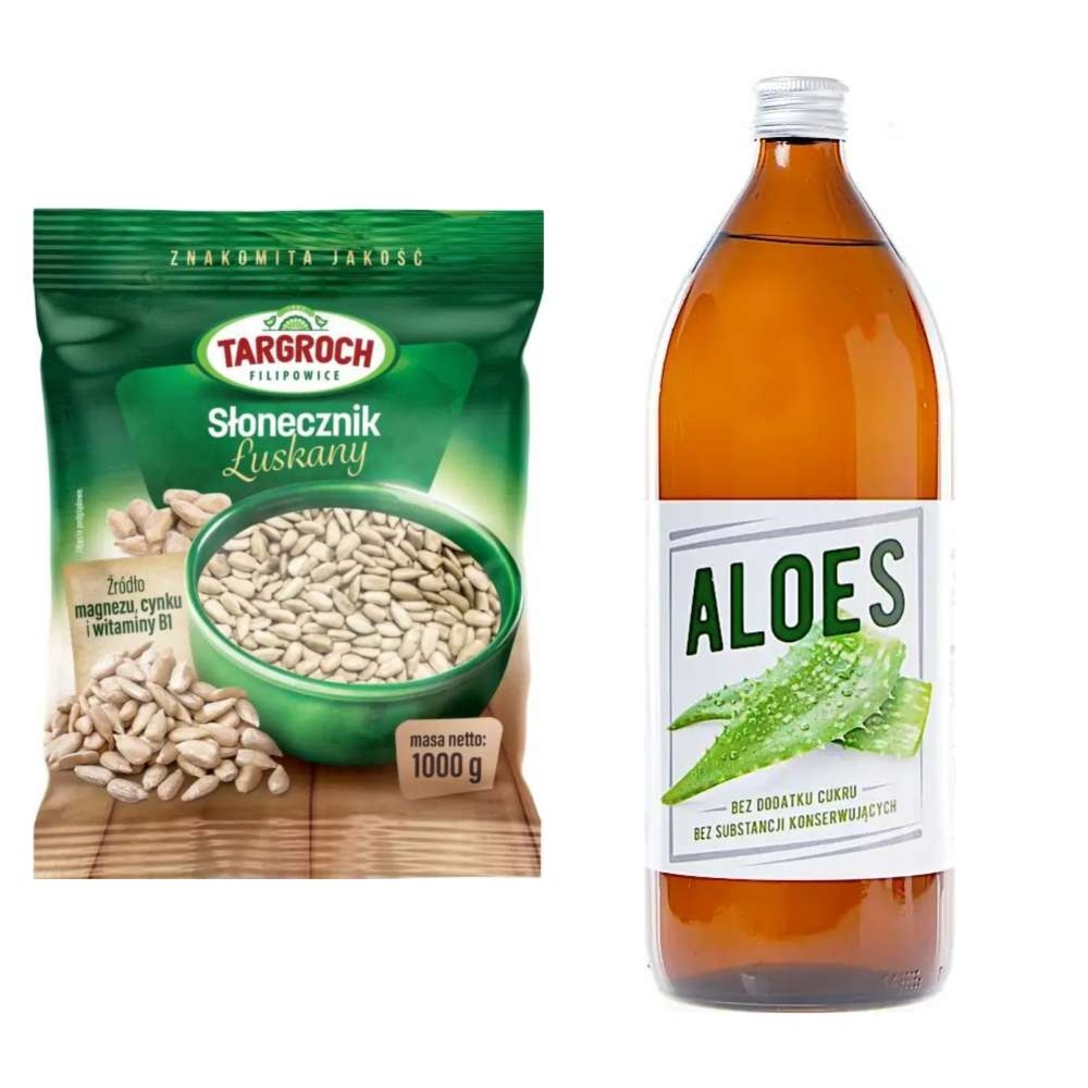 Słonecznik Łuskany 1 kg - Targroch  + Sok z Aloesu 1 l - Farma Card