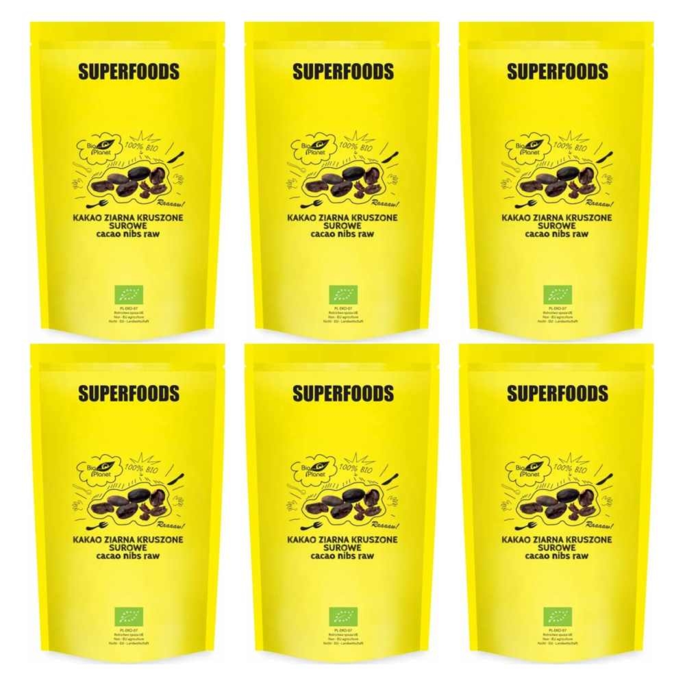 6 x Kakao Ziarna Kruszone Surowe Bio 600 g - Bio Planet