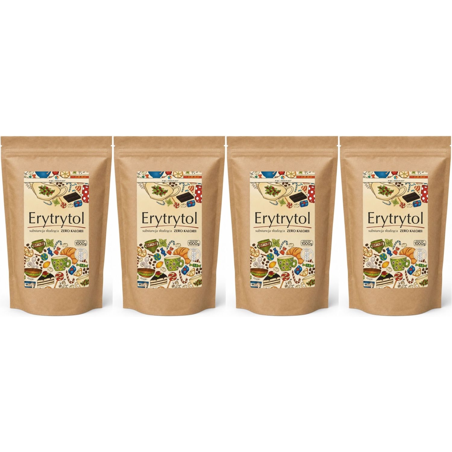 Zestaw 4 x Erytrytol 1 kg - Pięć Przemian