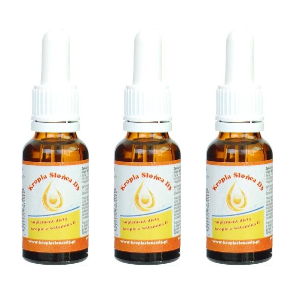 3 x Witamina D3 Kropla Słońca 20ml Żółta Proved