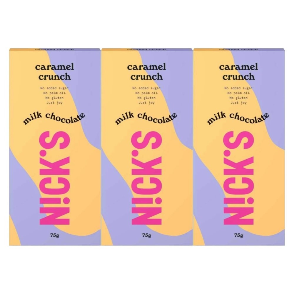 3 x Czekolada Mleczna z Karmelem Caramel Crunch 75 g - Nicks