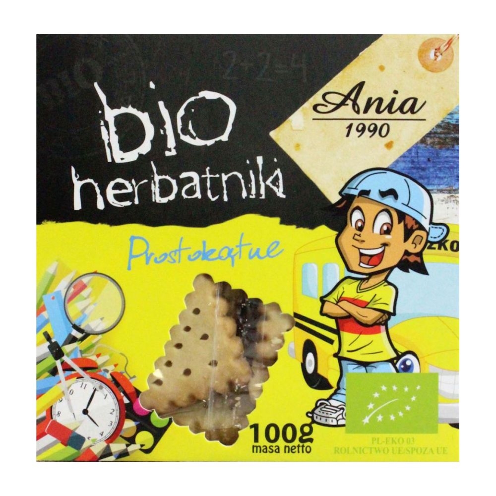 Фото - Дитяче харчування Bio Ania Herbatniki Prostokątne Bio 100 g 