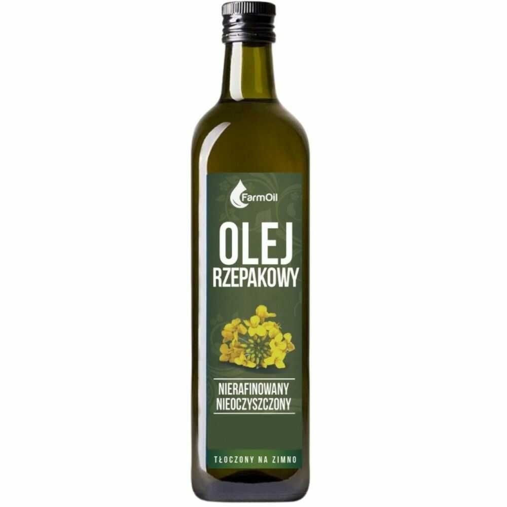 Olej Rzepakowy Nierafinowany Nieoczyszczony Tłoczony na Zimno 1 l - FarmOil (COLD)