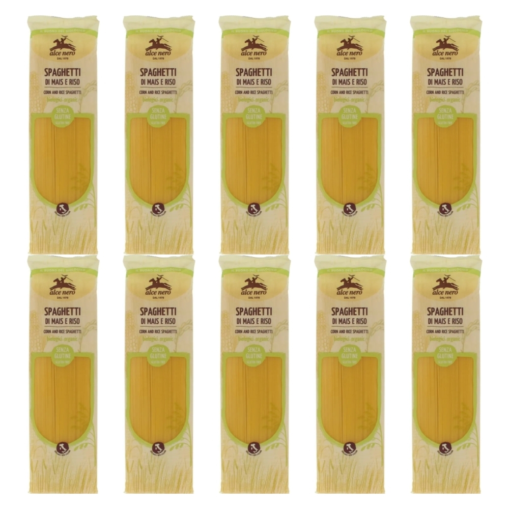 10 x Makaron Kukurydziano - Ryżowy Spaghetti Bezglutenowy Bio 250 g - Alce Nero