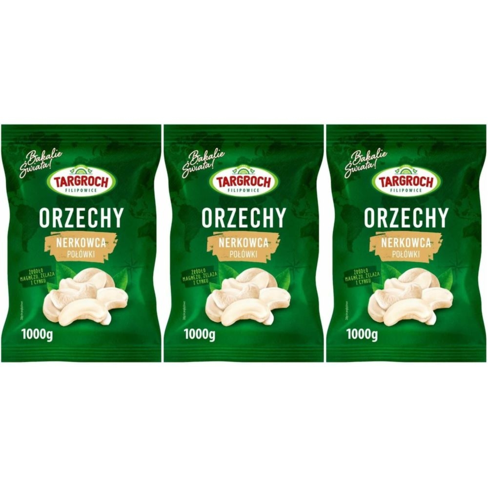 Zestaw 3 x Orzechy Nerkowca Połówki 1 kg - Targroch
