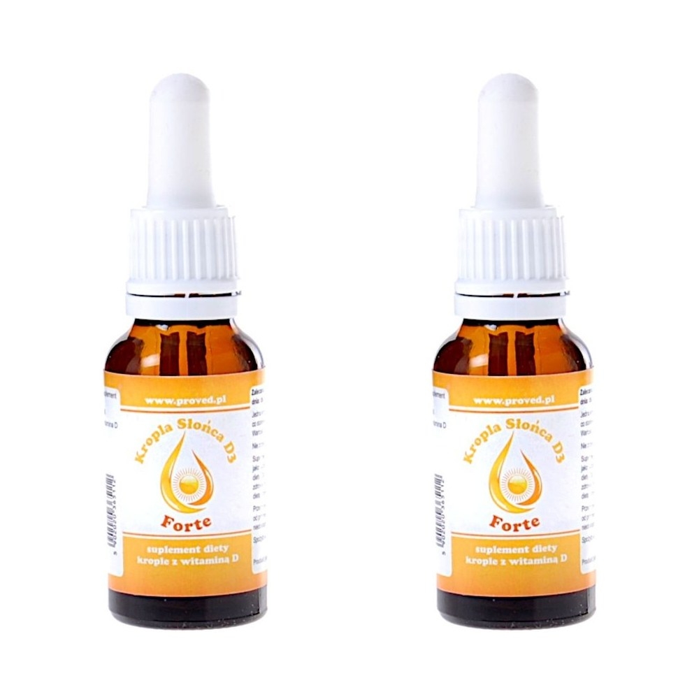 Zestaw 2 x Kropla Słońca Witamina D3 Forte 20 ml - Proved