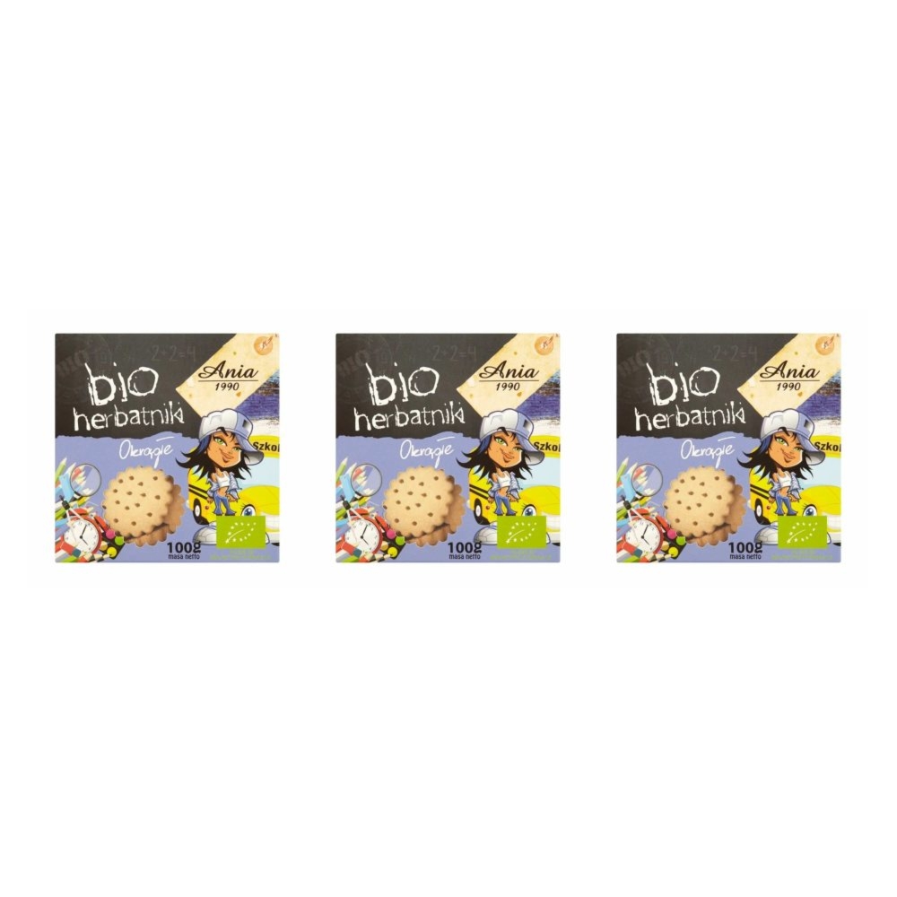 3 x Herbatniki Okrągłe Bio 100 g - Ania