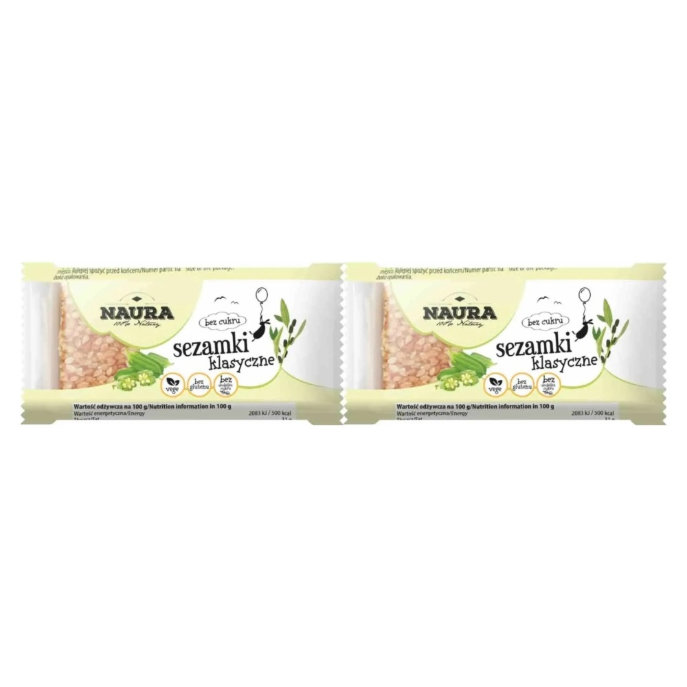 2 x Sezamki bez dodatku cukru 27 g - Naura 