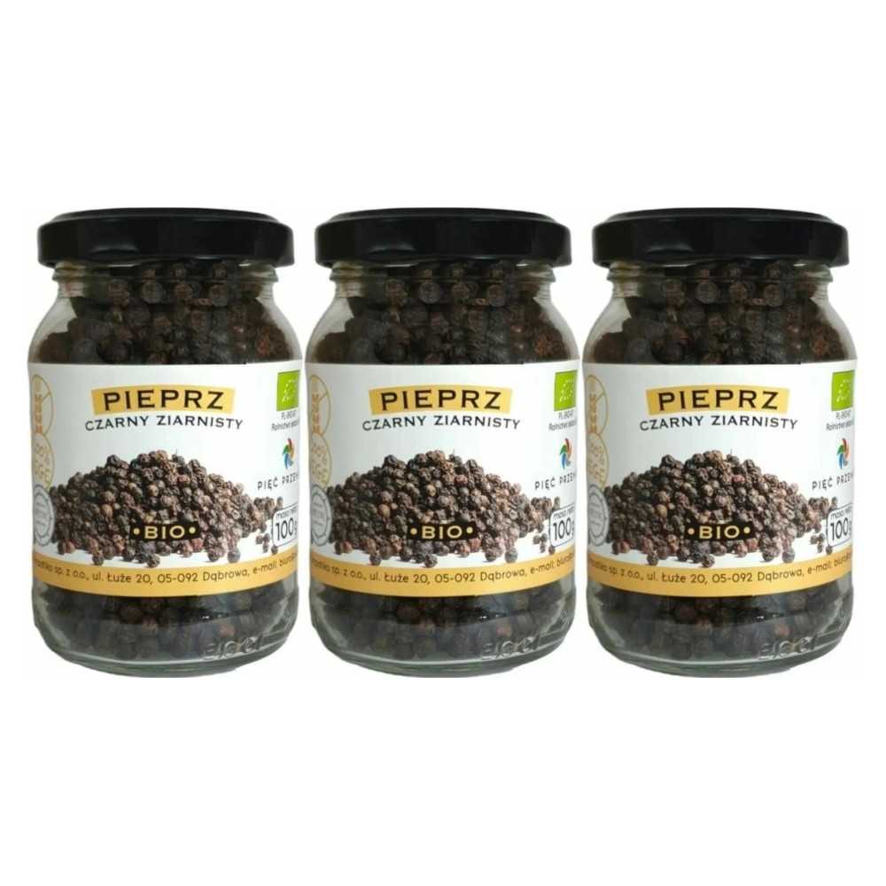 3 x Pieprz Czarny Ziarnisty BIO 100 g - Pięć Przemian
