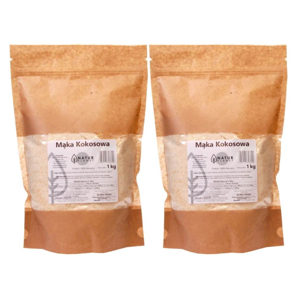 Zestaw 2 x Mąka Kokosowa 1 kg Natur Planet 