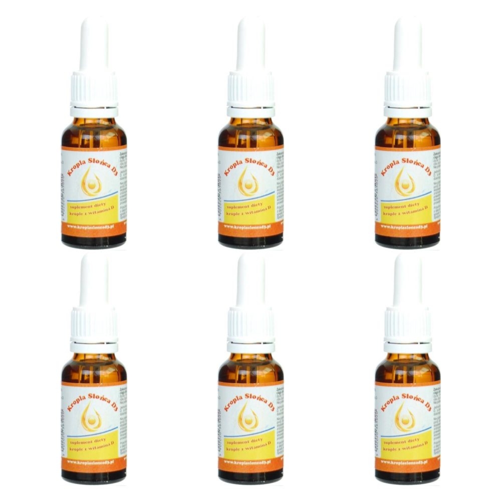 6 x Witamina D3 Kropla Słońca 20ml Żółta Proved