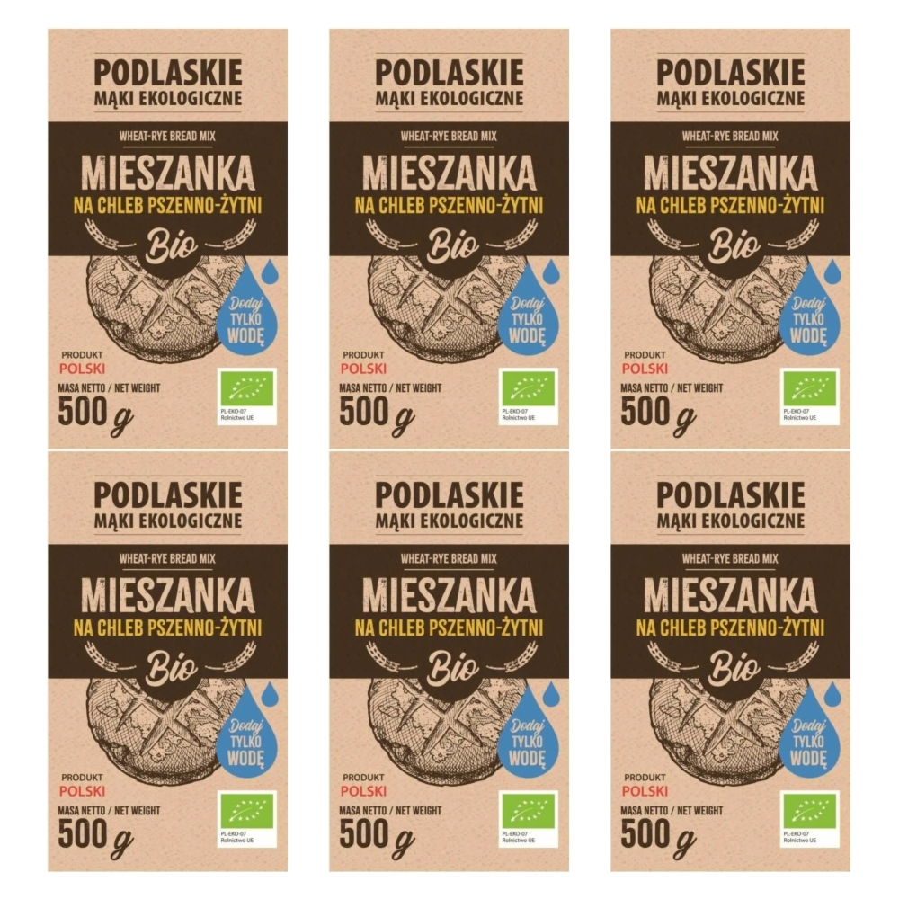 6 x Mieszanka Na Chleb Pszenno - Żytni BIO 500 g - Biolife