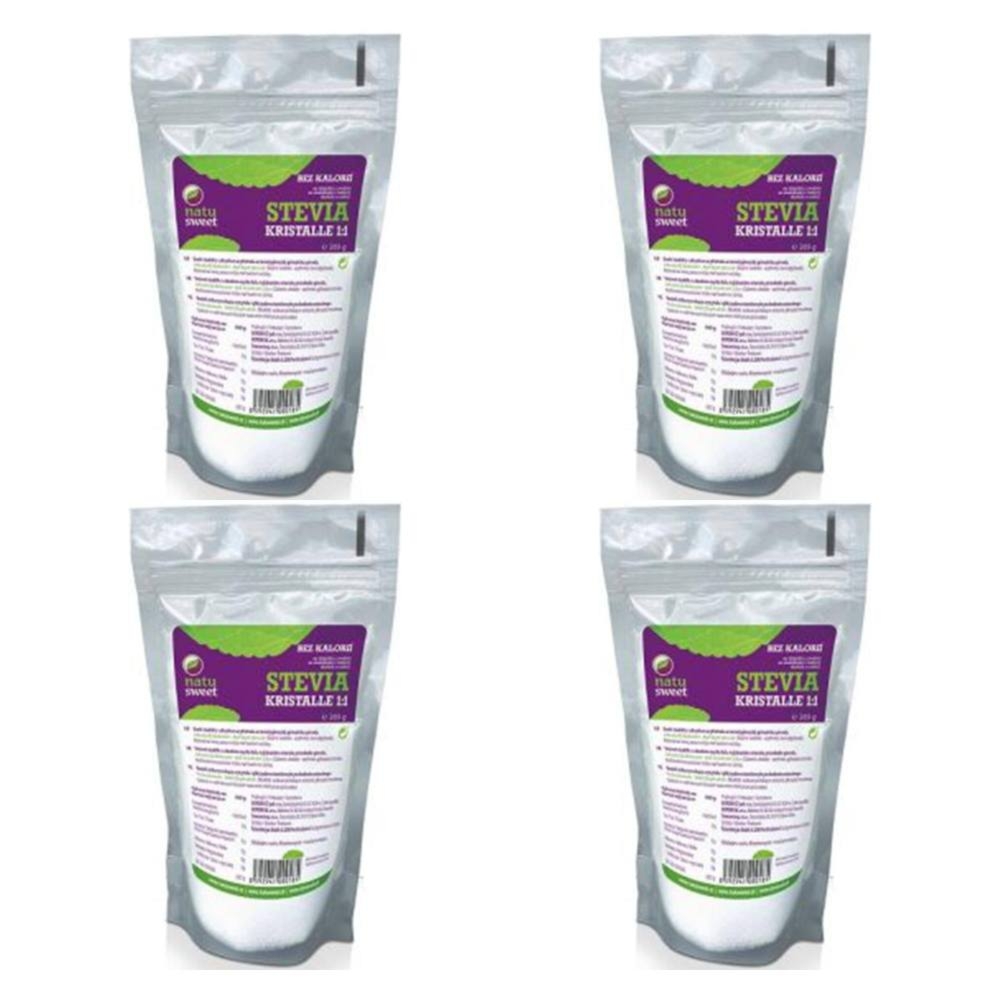 Zestaw 4 x Stevia w Kryształkach 1:1 200 g - Natusweet