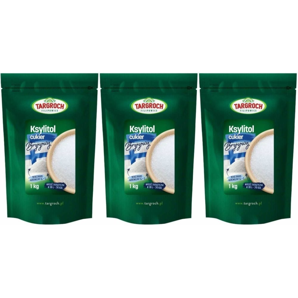 Zestaw 3 x Ksylitol Fiński Danisco (Cukier Brzozowy) 1 kg - Targroch