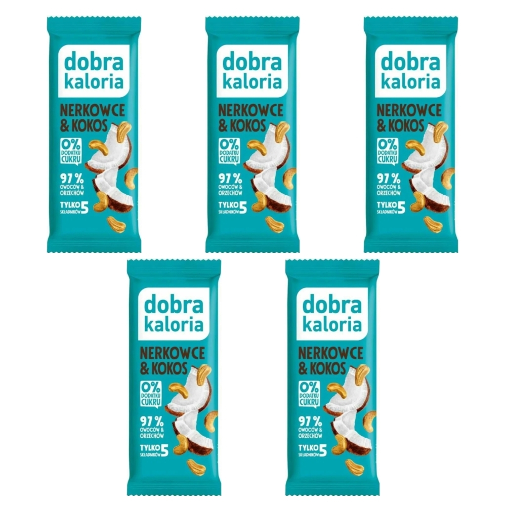 5 x Baton Nerkowce i Kokos 35 g - Dobra Kaloria