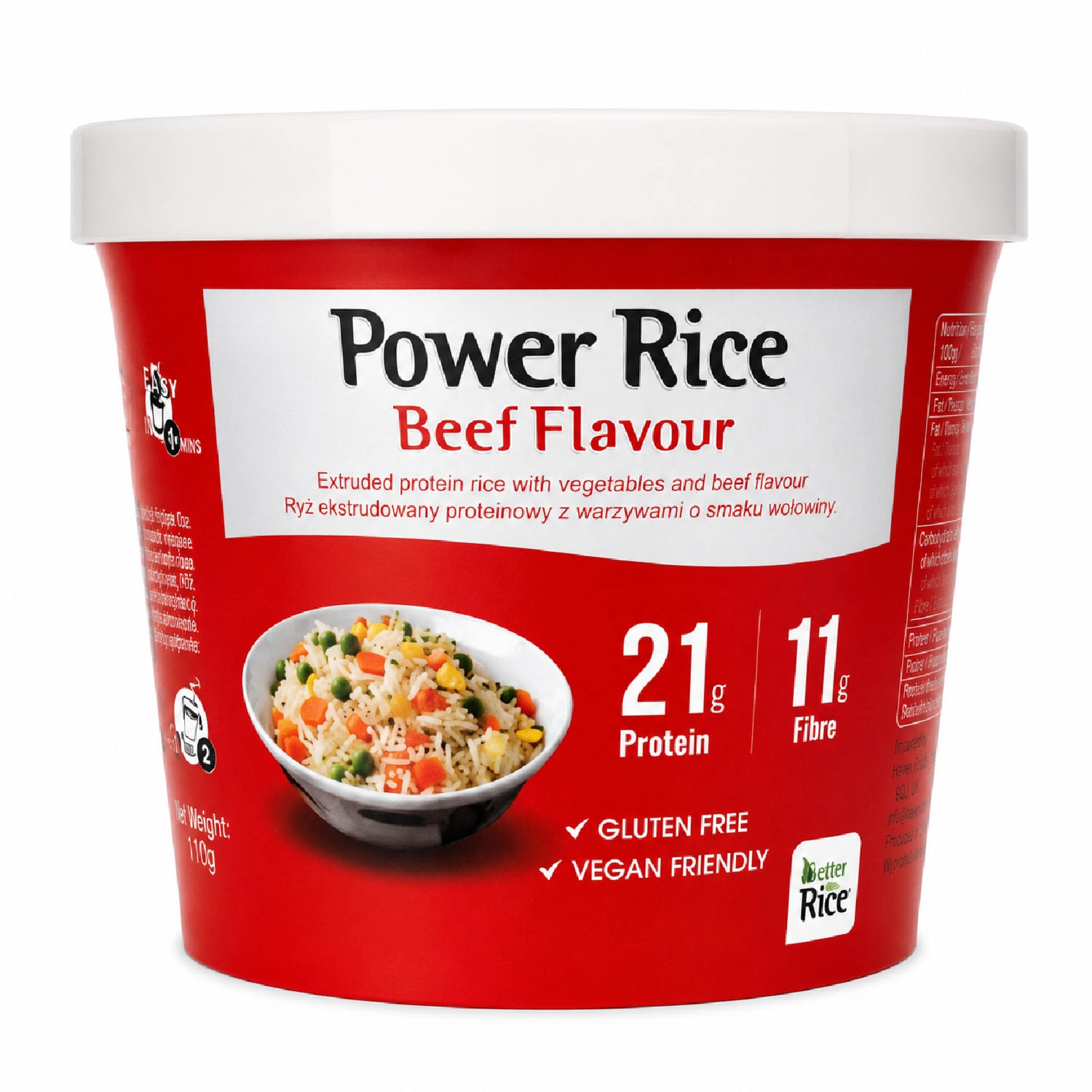 Ryż Proteinowy Instant w Kubku z Warzywami o Smaku Wołowiny 110 g Better Than Rice