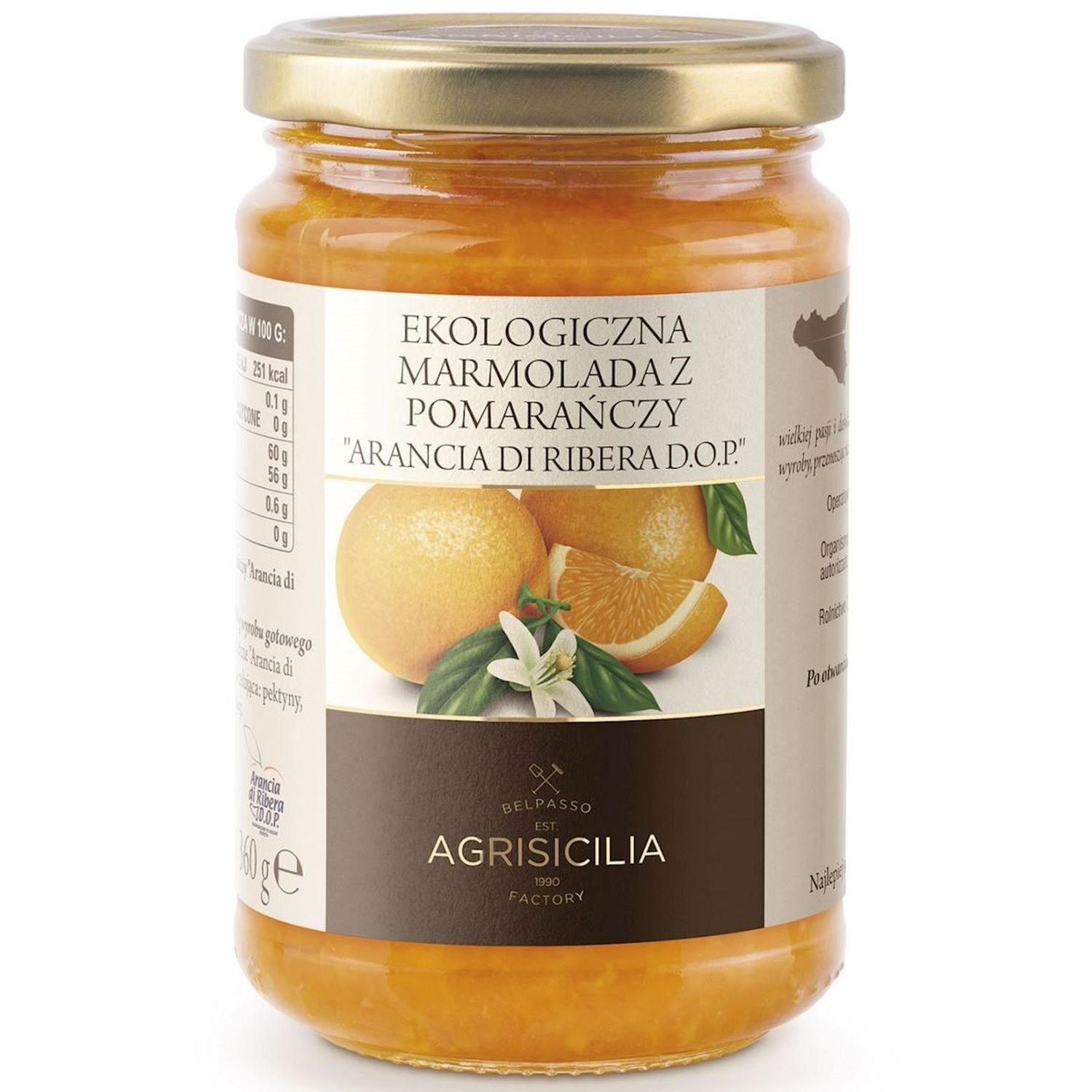 Marmolada z Sycylijskich Pomarańczy Eko 360 g - Agrisicilia