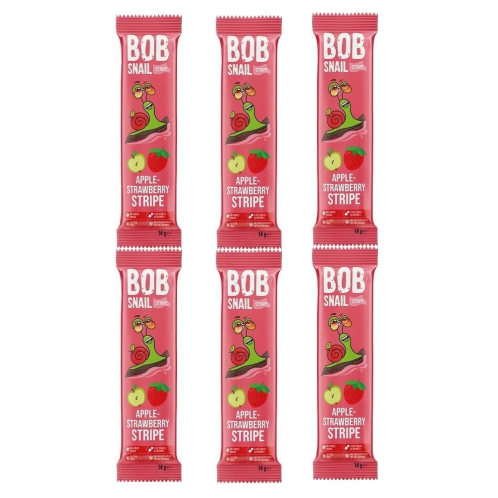 6 x Przekąska Jabłkowo -Truskawkowa 14 g - Bob Snail