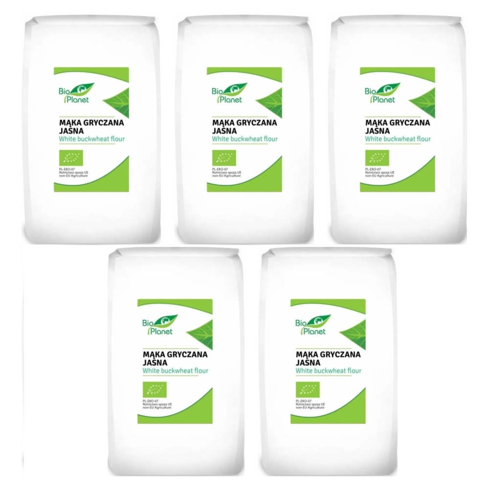 5 x Mąka Gryczana Jasna Bio 1 kg - Bio Planet
