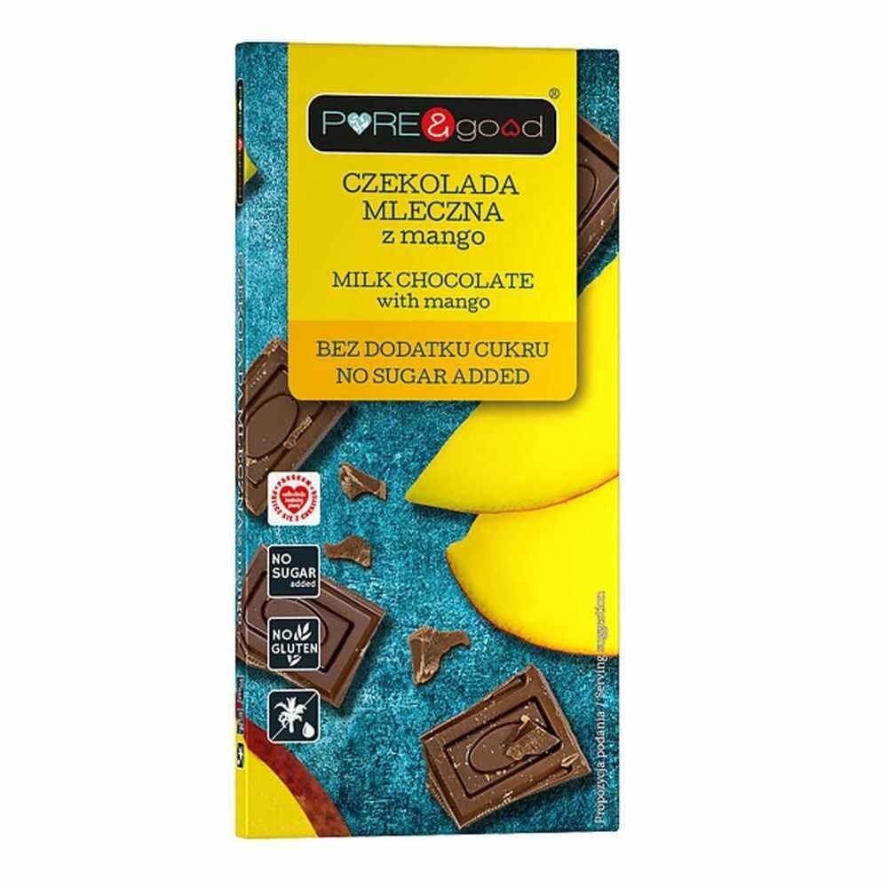 Czekolada Mleczna z Mango Bez Dodatku Cukru 75 g - Pure and Good