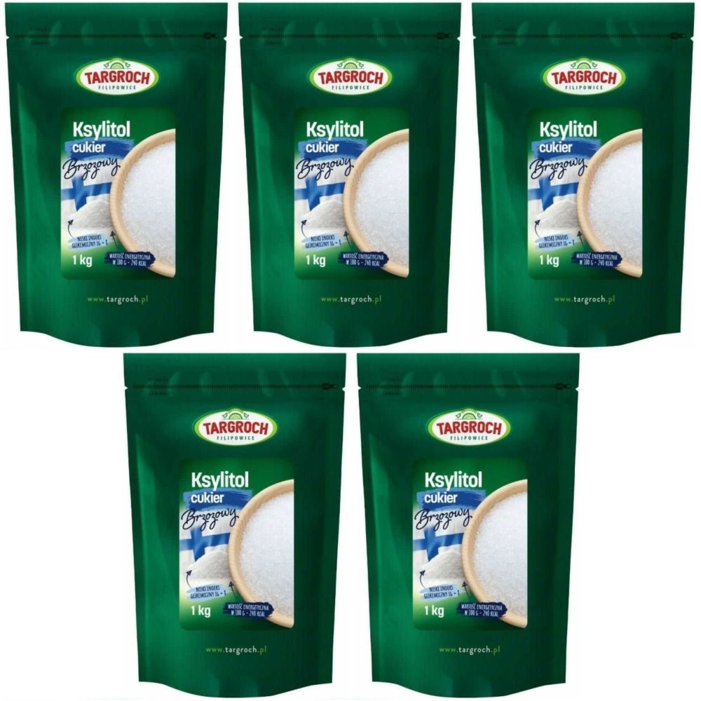 Zestaw 5 x Ksylitol Fiński Danisco (Cukier Brzozowy) 1 kg - Targroch