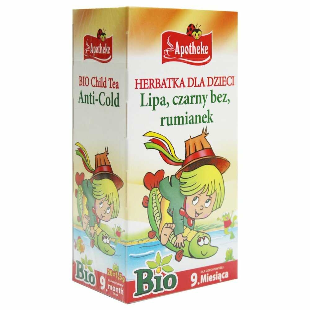 Herbatka Dla Dzieci LIPA, CZARNY BEZ, RUMIANEK BIO 30 g (20x 1,5 g) - Apotheke