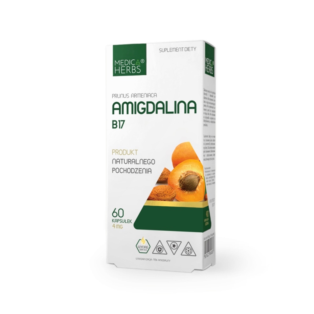 Фото - Вітаміни й мінерали Amigdalina B17 60 Kapsułek - Medica Herbs