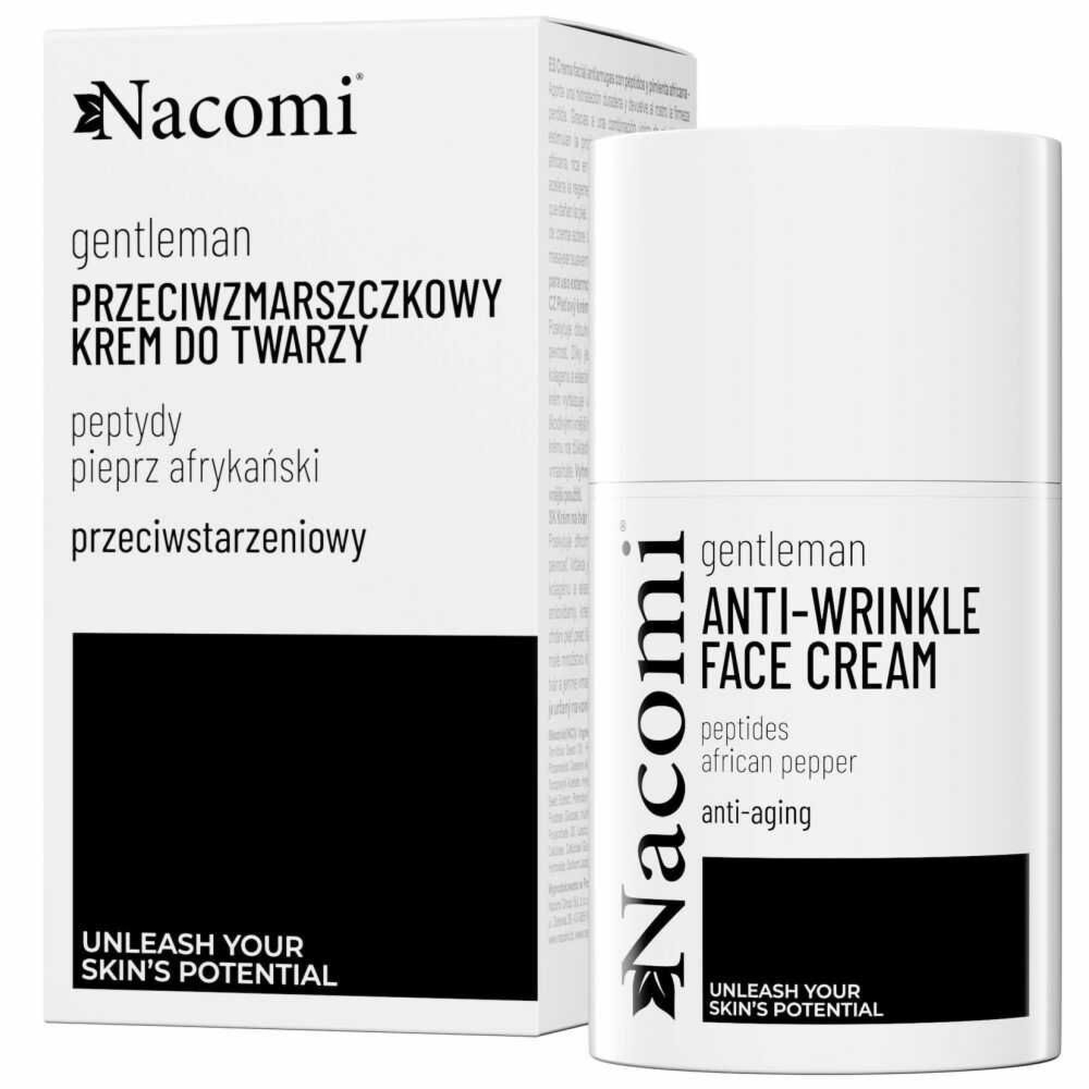 Przeciwzmarszczkowy Krem do Twarzy Dla Mężczyzn z Peptydami i Afrykańskim Pieprzem 50 ml - Nacomi