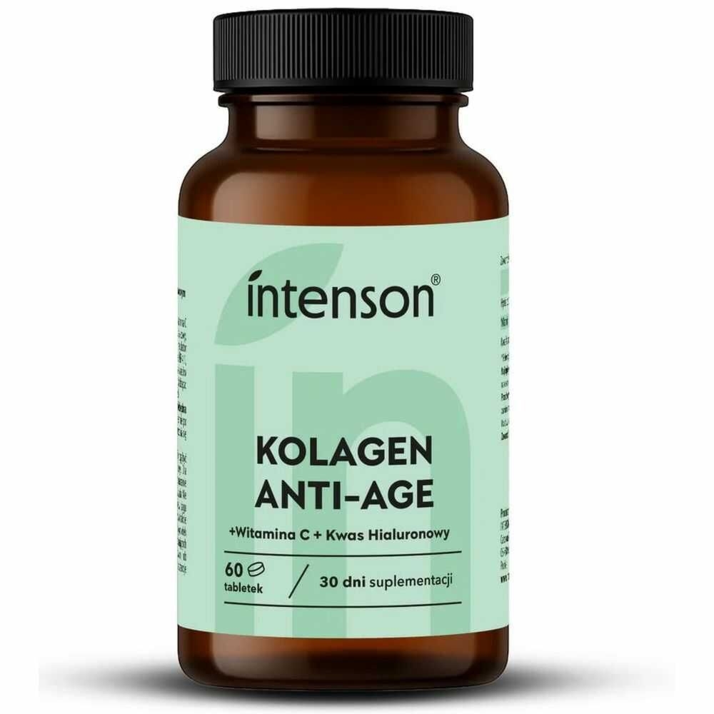 Kolagen z Witaminą C i Kwasem Hialuronowym ANTI-AGE 60 Tabletek - Intenson