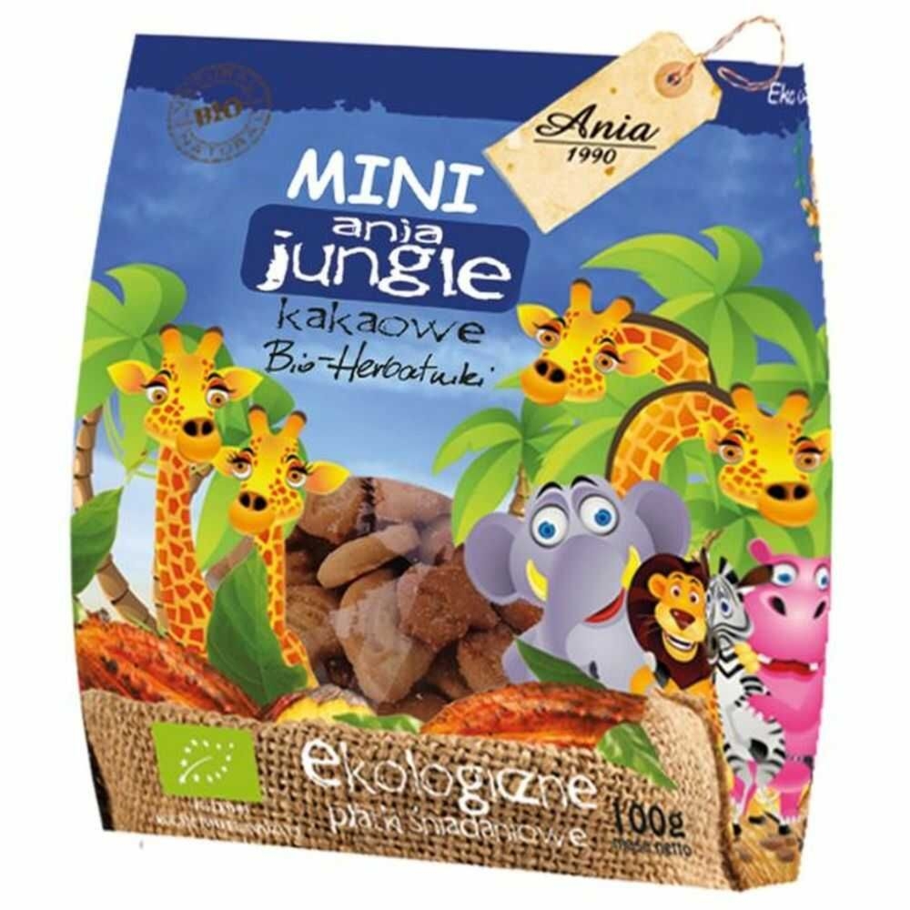 Herbatniki Kakaowe Mini Jungle Bio 100 g - Ania