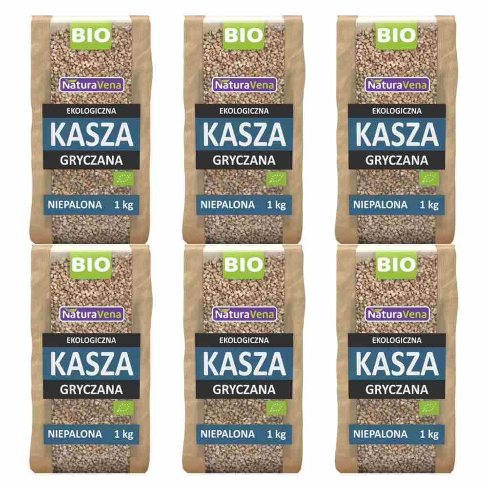 6 x Kasza Gryczana Niepalona Bio 1 kg - NaturAvena