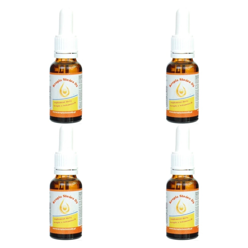 4 x Witamina D3 Kropla Słońca 20ml Żółta Proved
