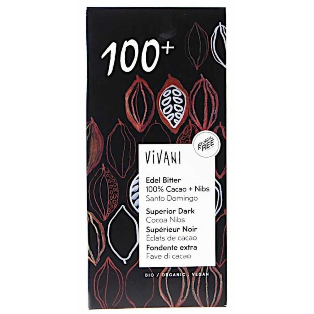 Tabliczka Gorzka 100% Kakao Bio 80 g - Vivani