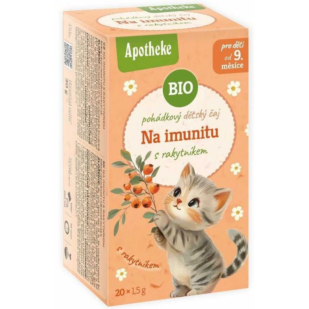 Herbatka Dla Dzieci Dzika Róża, Mięta Pieprzowa, Rumianek Bio 30 g (20x1,5 g) - Apotheke