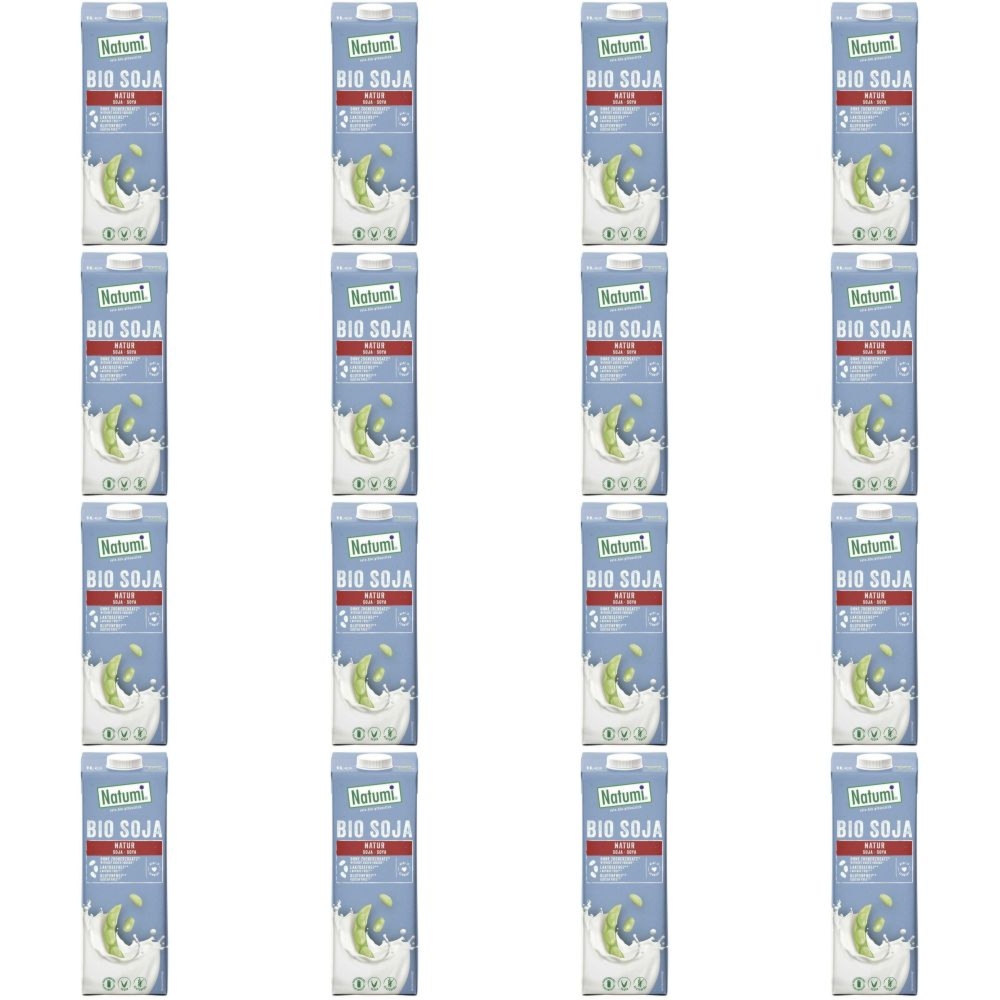 Zestaw 16 x Napój Sojowy Naturalny Bio 1 l UHT - Natumi