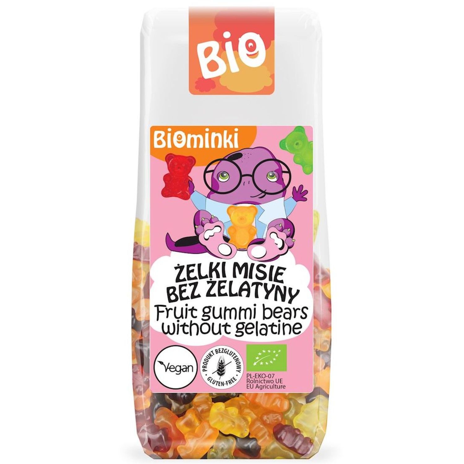 Żelki Misie Bez Żelatyny Bezglutenowe Bio 100 g - Biominki