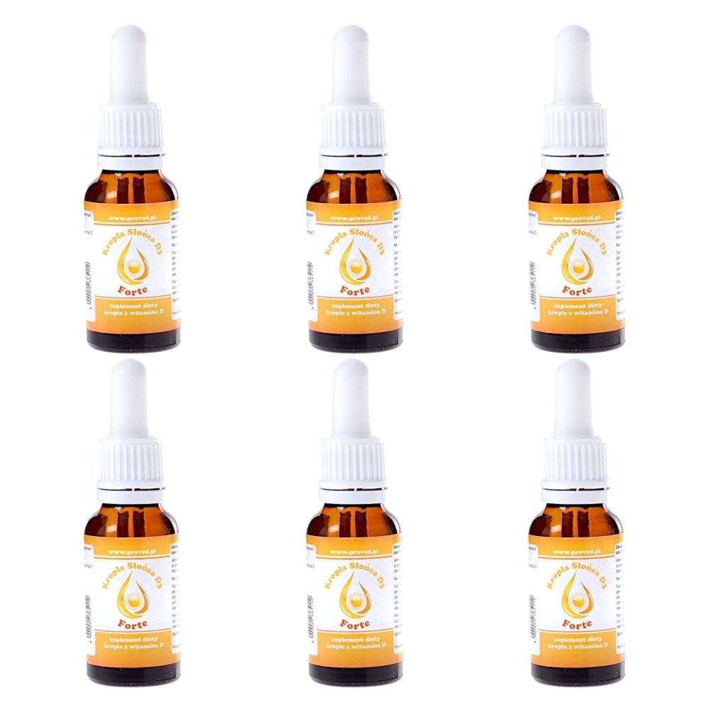 Zestaw 6 x Kropla Słońca Witamina D3 Forte 20 ml - Proved