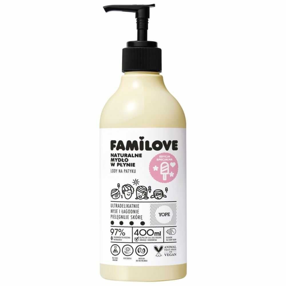 Naturalne Mydło w Płynie  LODY NA PATYKU 400 ml - FAMILOVE