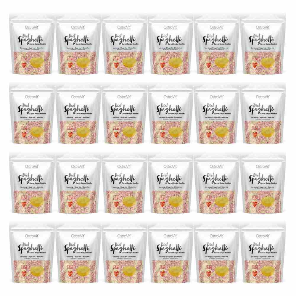 24 x Makaron Konjac Diet Spaghetti Carrot Konjac Noodles Keto Friendly 400 g (250 g) - OstroVit