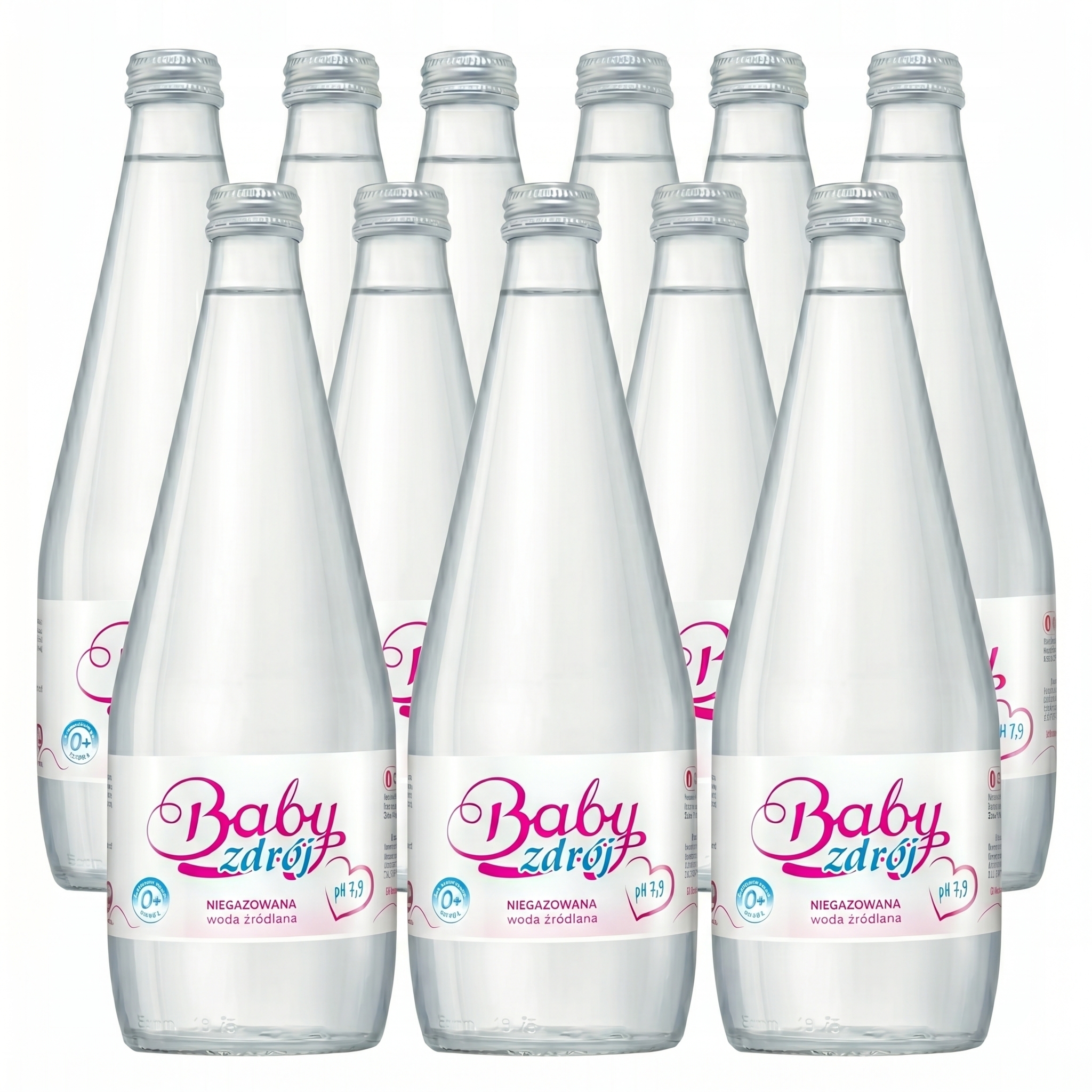 12 x Woda Źródlana Niegazowana 700 ml (Szklana Butelka) - Baby Zdrój