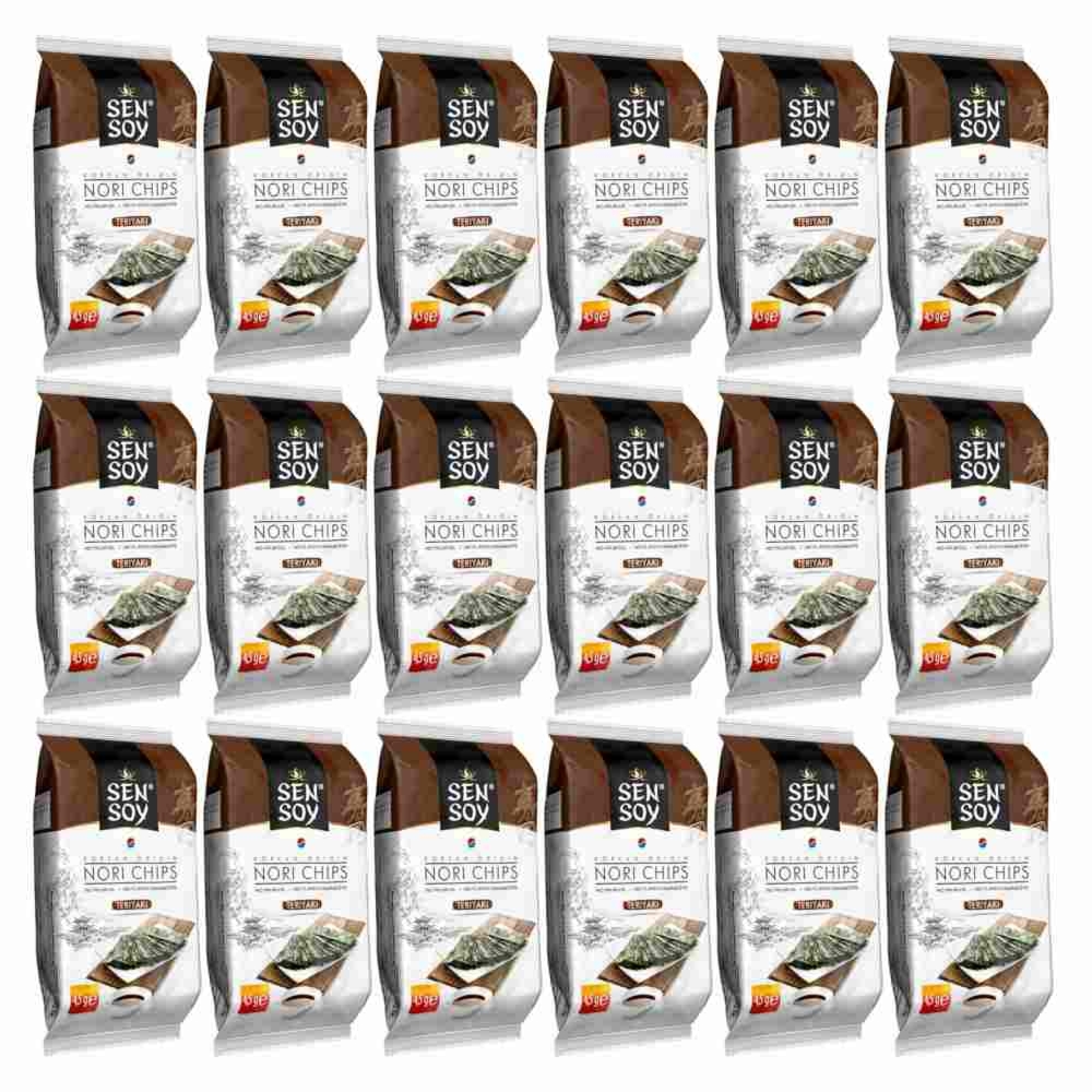 18 x Chipsy Nori Teriyaki z Alg Morskich 4,5 g - Sen Soy