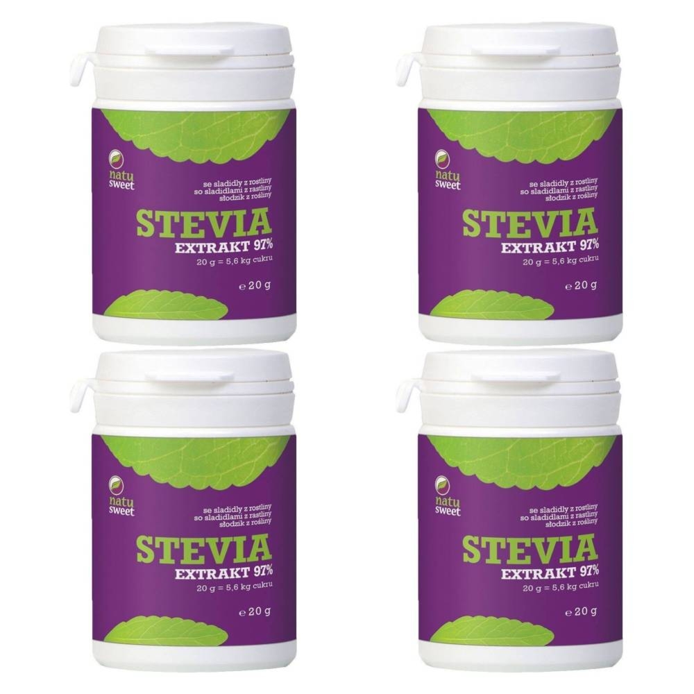 Zestaw 4 x Stewia Ekstrakt 97% 20 g - Natusweet 