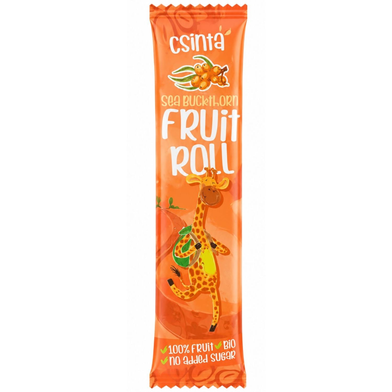 Przekąska Roll Jabłko i Rokitnik Bez Dodatku Cukru Bio 12 g - Csinta