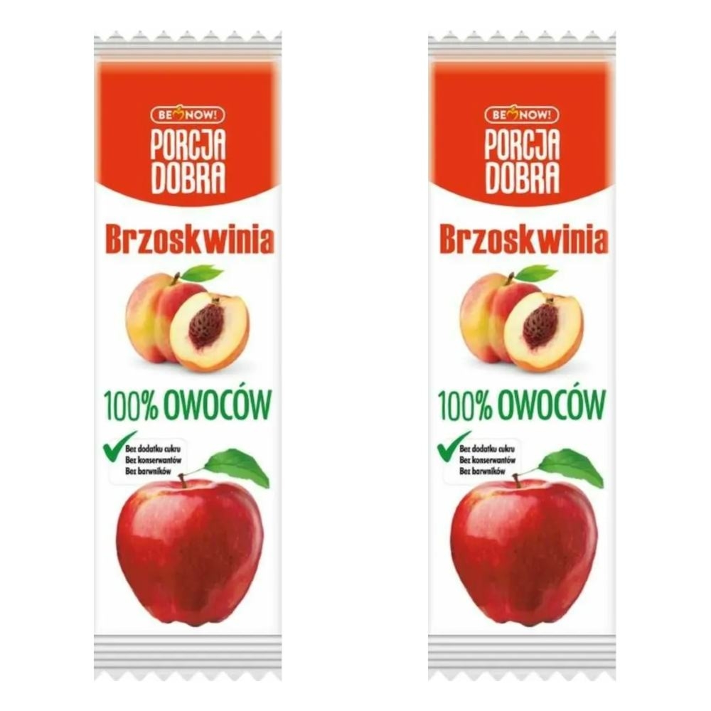 2 x Przekąska Jabłko and  Brzoskwinia Bez Dodatku Cukru 16 g - Porcja Dobra