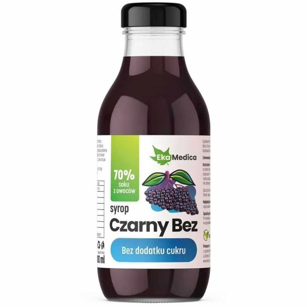 Syrop Czarny Bez Bez Dodatku Cukru 300 ml - Ekamedica