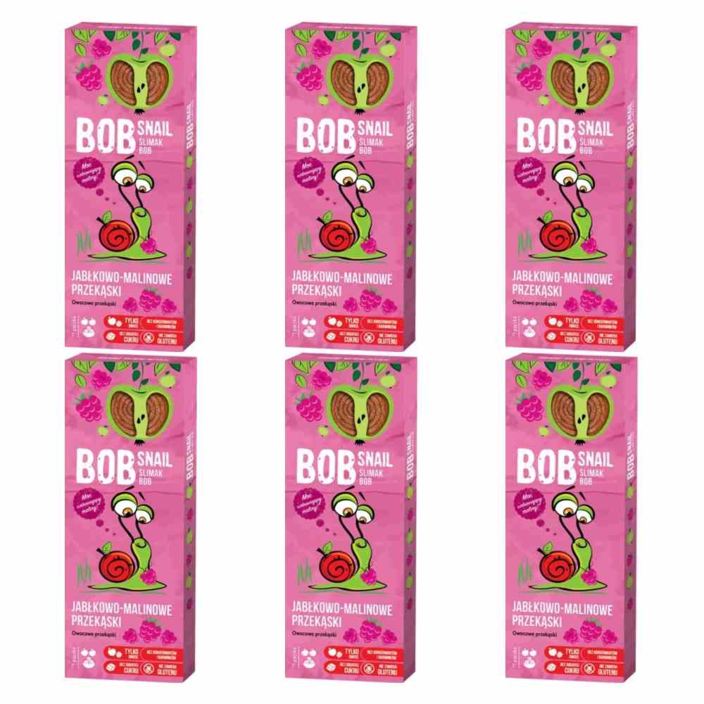 6 x Przekąska Jabłkowo - Malinowa z Owoców Bez Dodatku Cukru 30 g - Bob Snail