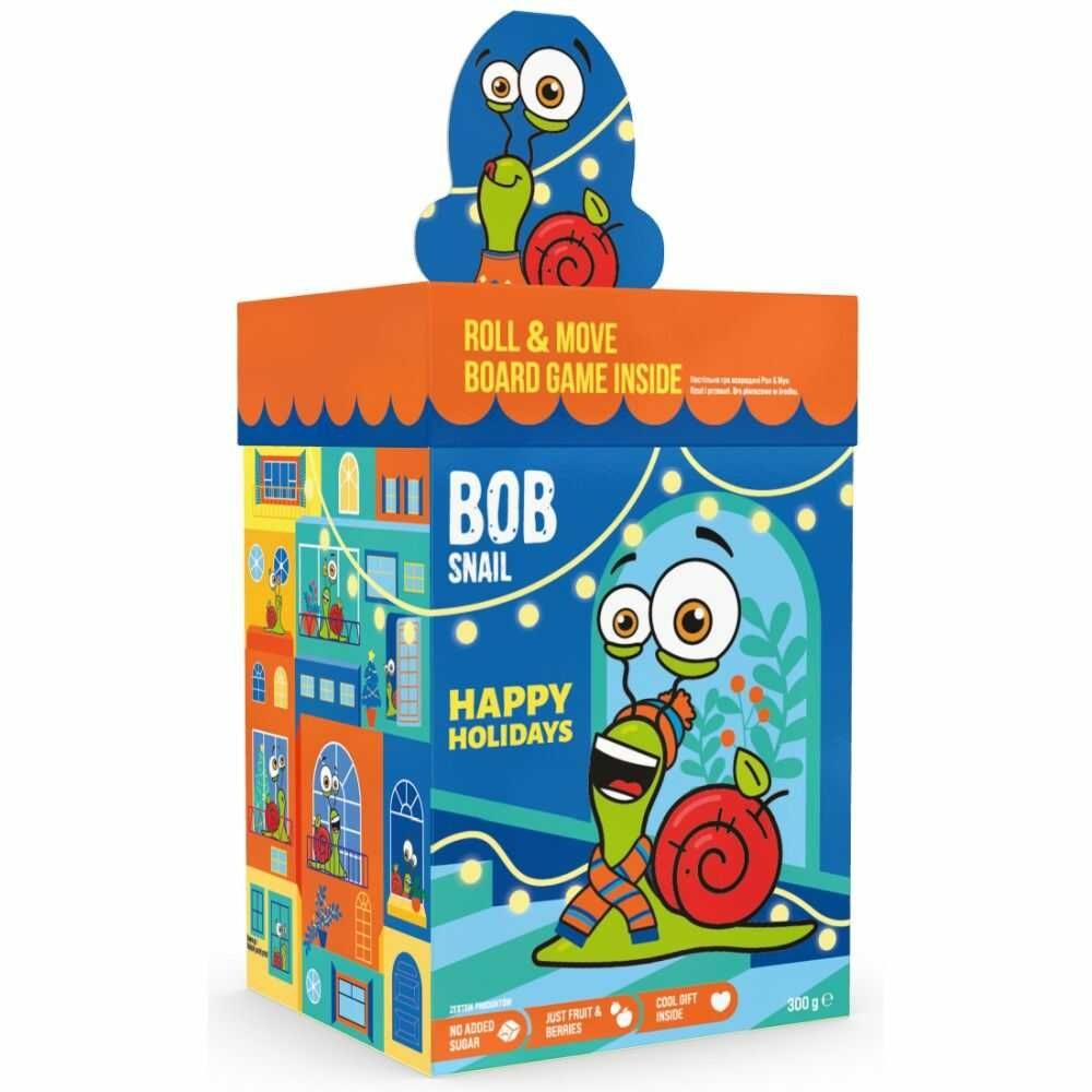 Zestaw Świąteczny Przekąski Owocowe z Grą i Zabawką 300 g - Bob Snail
